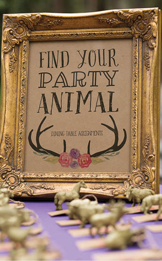 Find Your Party Animal Seating Chart Sign