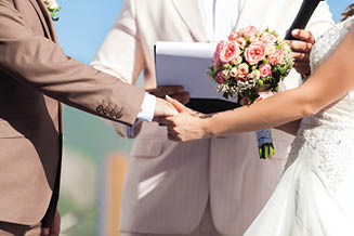 Couple at Outdoor Wedding Ceremony