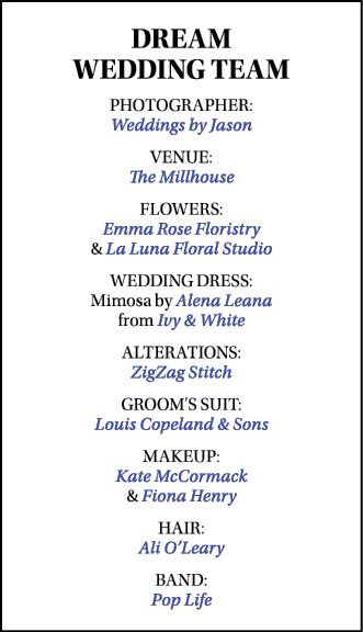 DREAM WEDDING TEAM PHOTOGRAPHER: Weddings by Jason VENUE:  The Millhouse FLOWERS: Emma Rose Floristry & La Luna Flora   