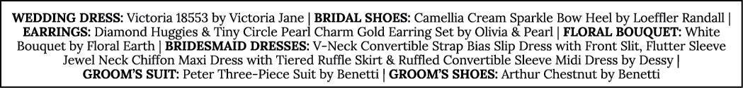 WEDDING DRESS: Victoria 18553 by Victoria Jane   BRIDAL SHOES: Camellia Cream Sparkle Bow Heel by Loeffler Randall      
