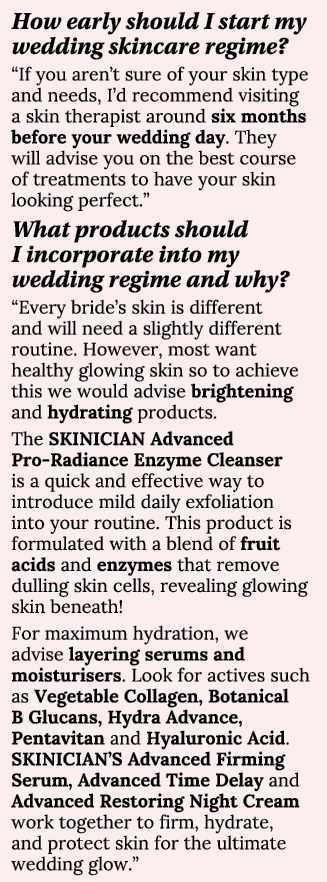 How early should I start my wedding skincare regime   If you aren t sure of your skin type and needs, I d recommend v   