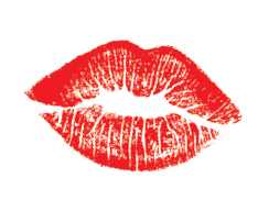 beautiful red lips isolated on white