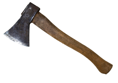 Old rusty axe isolated on a white background 