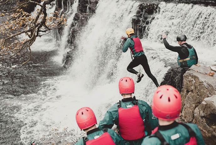 cliff jumping coasteering wales river