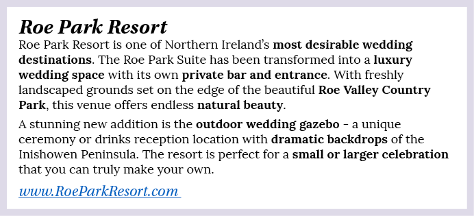 Roe Park Resort Roe Park Resort is one of Northern Ireland s most desirable wedding destinations  The Roe Park Suite    