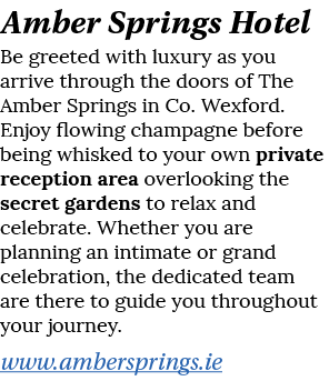 Amber Springs Hotel Be greeted with luxury as you arrive through the doors of The Amber Springs in Co  Wexford  Enjoy   