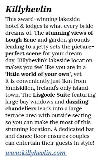 Killyhevlin This award-winning lakeside hotel & lodges is what every bride dreams of  The stunning views of Lough Ern   
