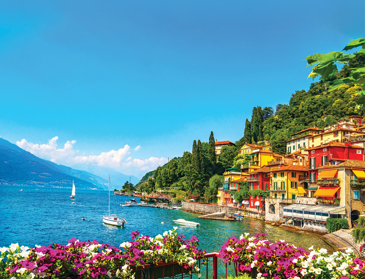Varenna town in Como lake district  Italian traditional lake village  Italy, Europe 