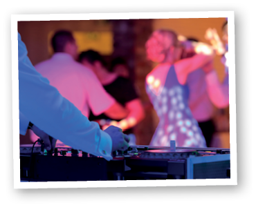 Dancing couples during party or wedding celebration 