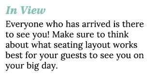 In View Everyone who has arrived is there to see you! Make sure to think about what seating layout works best for you...