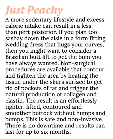 Just Peachy A more sedentary lifestyle and excess calorie intake can result in a less than pert posterior. If you pla...