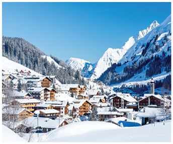 A Winter Village View over Lech, Austria