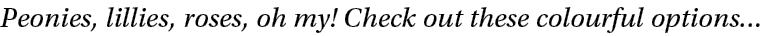 Peonies, lillies, roses, oh my  Check out these colourful options   