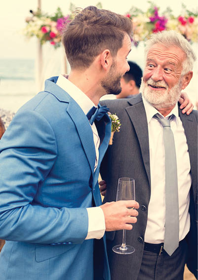 Young Caucasian couple's wedding day