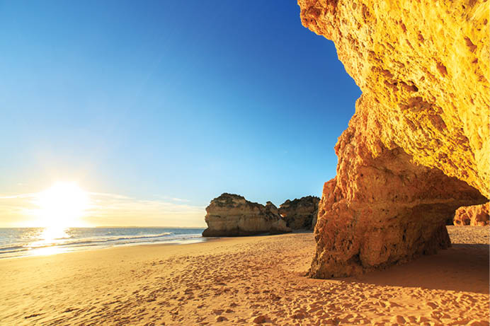 A view of a Praia da Rocha in Portimao, Algarve region, Portugal