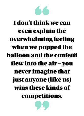  I don t think we can even explain the overwhelming feeling when we popped the balloon and the confetti flew into the   