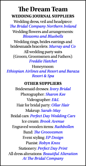 The Dream Team Wedding Journal Suppliers  Wedding dress, veil and headpiece: The Bridal Company Northern Ireland Wedd   