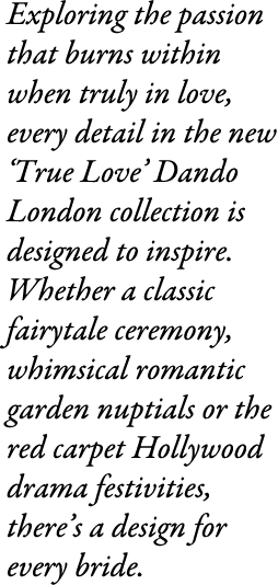 Exploring the passion that burns within when truly in love, every detail in the new ‘True Love’ Dando London collecti...