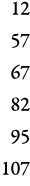 12 57 67 82 95 107