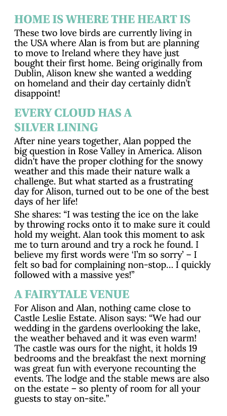 HOME IS WHERE THE HEART IS These two love birds are currently living in the USA where Alan is from but are planning t...