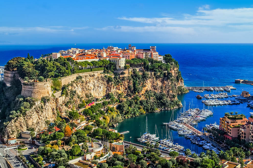 the rock the city of principaute of monaco and monte carlo in the south of France