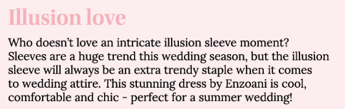 Illusion love Who doesn t love an intricate illusion sleeve moment  Sleeves are a huge trend this wedding season, but   