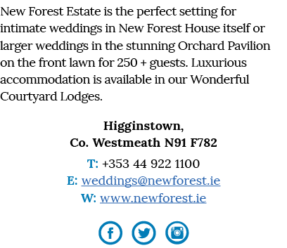 New Forest Estate is the perfect setting for intimate weddings in New Forest House itself or larger weddings in the s   