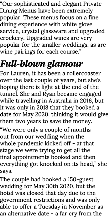  Our sophisticated and elegant Private Dining Menus have been extremely popular  These menus focus on a fine dining e   