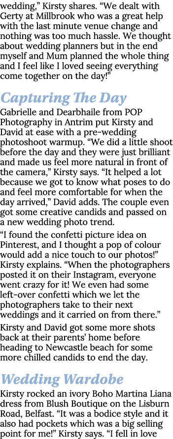 wedding,  Kirsty shares   We dealt with Gerty at Millbrook who was a great help with the last minute venue change and   