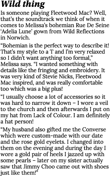 Wild thing Is someone playing Fleetwood Mac  Well, that s the soundtrack we think of when it comes to Melissa s bohem   