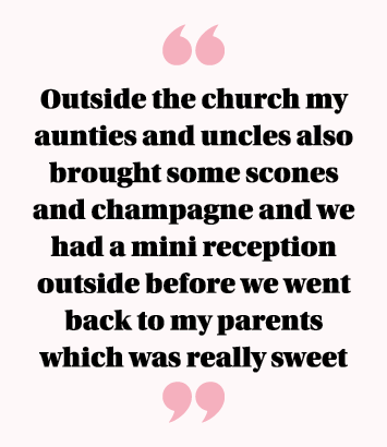  Outside the church my aunties and uncles also brought some scones and champagne and we had a mini reception outside    