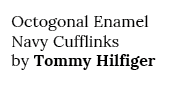 Octogonal Enamel Navy Cufflinks by Tommy Hilfiger