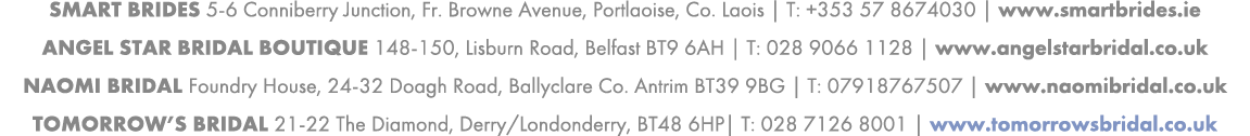 Smart Brides 5-6 Conniberry Junction, Fr  Browne Avenue, Portlaoise, Co  Laois   T: +353 57 8674030   www smartbrides   