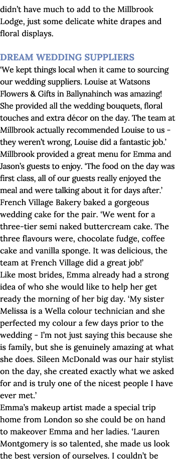 didn t have much to add to the Millbrook Lodge, just some delicate white drapes and floral displays   DREAM WEDDING S   