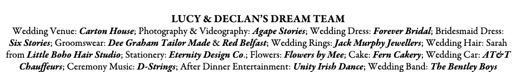  Lucy & Declan’s Dream Team Wedding Venue: Carton House; Photography & Videography: Agape Stories; Wedding Dress: For...