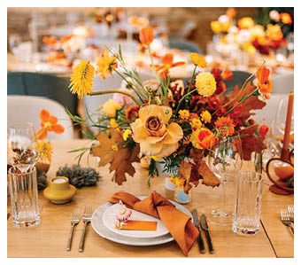modern area for a wedding ceremony in autumn style