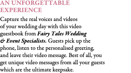 An Unforgettable Experience Capture the real voices and videos of your wedding day with this video guestbook from Fai...