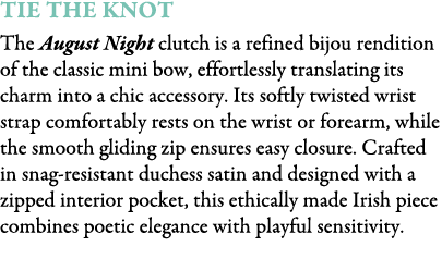 TIE THE KNOT The August Night clutch is a refined bijou rendition of the classic mini bow, effortlessly translating i...