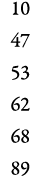 10 47 53 62 68 89