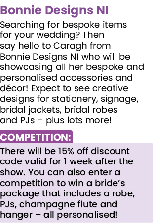 Bonnie Designs NI Searching for bespoke items for your wedding  Then say hello to Caragh from Bonnie Designs NI who w   