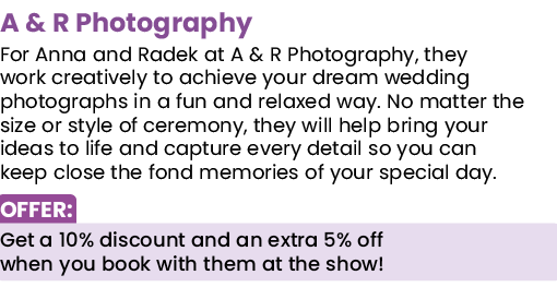 A & R Photography For Anna and Radek at A & R Photography, they work creatively to achieve your dream wedding photogr   