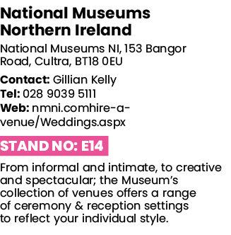 National Museums Northern Ireland National Museums NI, 153 Bangor Road, Cultra, BT18 0EU Contact: Gillian Kelly Tel:    