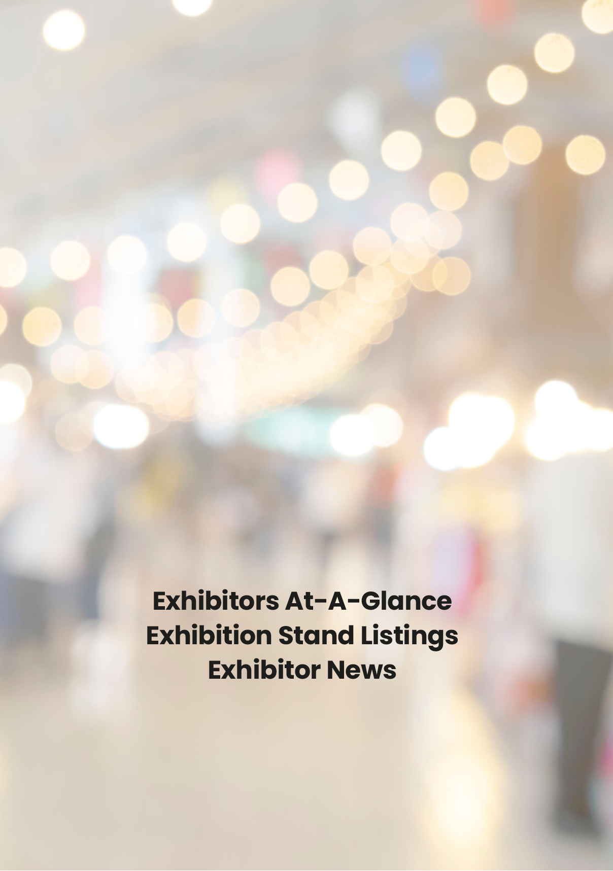 Blurred background of people shopping in indoor market fair festival with light bokeh, economic marketing promote trading concept, shopping mall exhibition defocused background