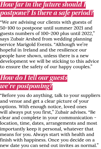 How far in the future should I postpone  Is there a safe period   We are advising our clients with guests of 50-100 t   