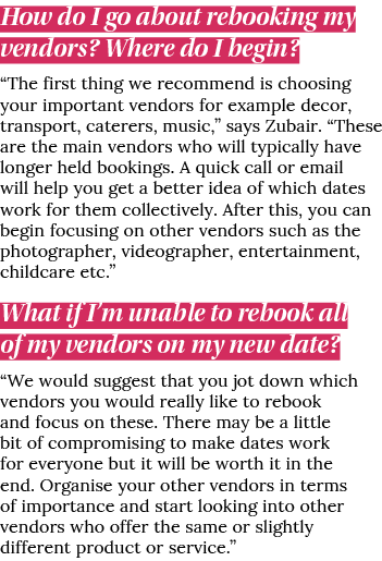 How do I go about rebooking my vendors  Where do I begin   The first thing we recommend is choosing your important ve   
