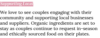 Supporting Local We love to see couples engaging with their community and supporting local businesses and suppliers     