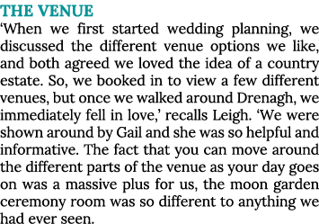 THE VENUE  When we first started wedding planning, we discussed the different venue options we like, and both agreed    