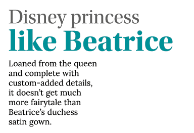Disney princess like Beatrice Loaned from the queen and complete with custom-added details, it doesn t get much more    