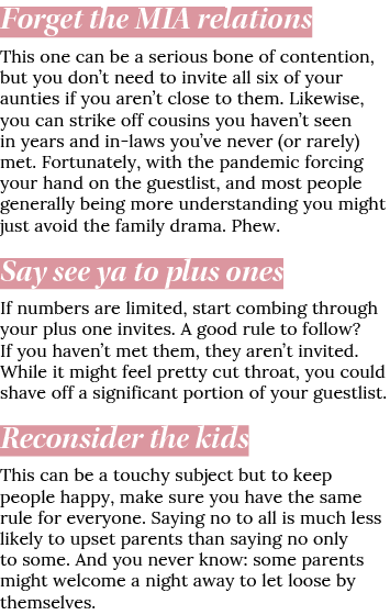 Forget the MIA relations This one can be a serious bone of contention, but you don t need to invite all six of your a   