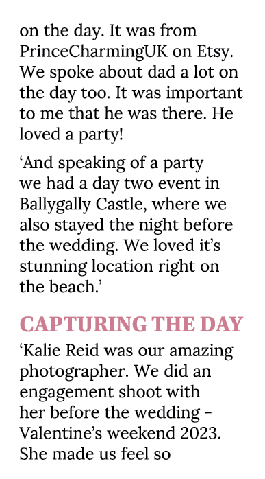 on the day. It was from PrinceCharmingUK on Etsy. We spoke about dad a lot on the day too. It was important to me tha...